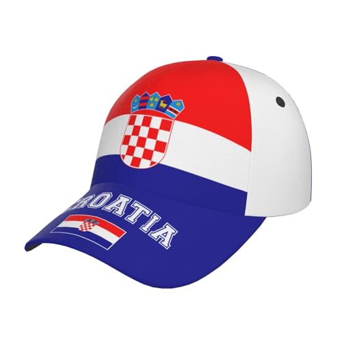 National Flags Baseball Cap for Men Women, Adjustable Trucker Hat Sun Visor Caps, Outdoor Dad Cap Patriotic Hat - color: Croatian Flag