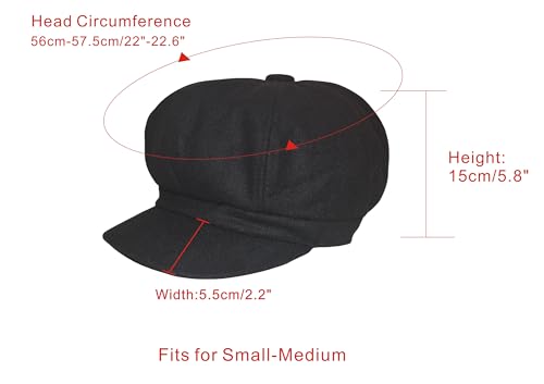 Women's Beret & Baker Boy Hat - 8 Panel, Winter & Fall, Newspaper Boy Style