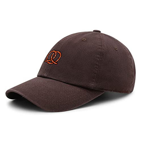 JPAK Pretzel Premium Dad Hat Embroidered Cotton Baseball Cap Snack - color: Brown