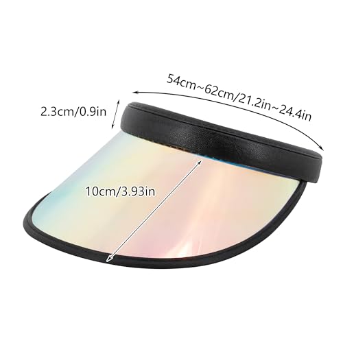 Surkat Women Sun Visors Hologram Wide Brim Thicker Sweatband UV Protective Sportswear Visors Sunhat - color: Black Iridescence