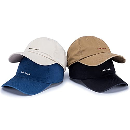 Croogo Unstructured Soft Baseball Cap Unisex 6 Panel Low Profile Dad Hat Adjustable Polo Trucker Hat Sun Cap for Daily Wear - color: Bc10-black
