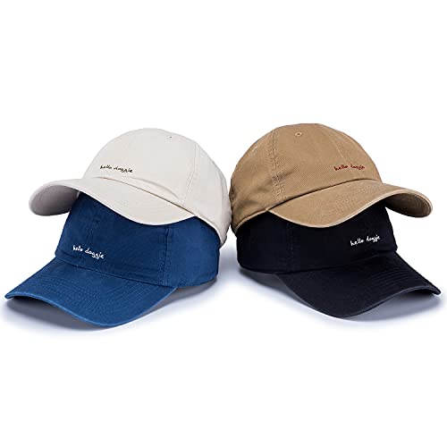 Croogo Unstructured Soft Baseball Cap Unisex 6 Panel Low Profile Dad Hat Adjustable Polo Trucker Hat Sun Cap for Daily Wear - color: Bc10-blue