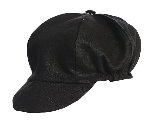 Made in USA - Baby Boy Newsboy Cap, Toddler Newsboy Hats for Boys, Scally Caps for Boys, Boys Page Boy Caps - color: Black, size: 24 Months