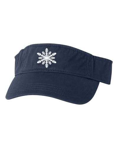 Go All Out Snowflake Cute Christmas Bucket Ponytail Visor Embroidered Cap Dad Hat - color: Navy