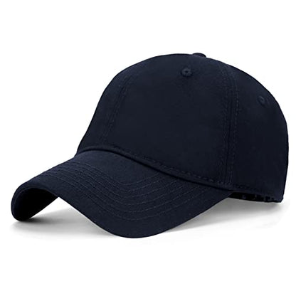 Oversize XXL Baseball Cap for Big Heads 23.6"-25.6", Extra Large Cotton Baseball Hat, Plus Size Unstructured Dad Hats - color: Cotton - Navy