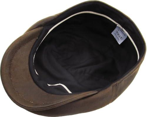 KBETHOS Leather Ascot Made in USA Ivy Collection Classic Newsboy Caps - color: (C) Faux Leather - Light Brown, size: Large-X-Large