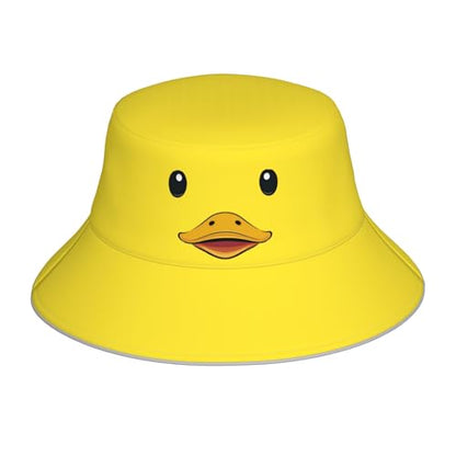 Bucket Hat Funny Duck Fisherman Hat Travel Beach Sun Hat Outdoor Cap for Men Women Adults - color: Double-side Funny Duck 1