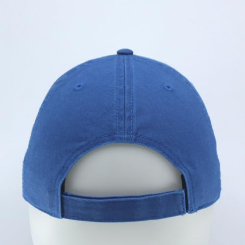 Plain Washed Cotton Adjustable 6 Panel Dad Hat Baseball Cap - color: Royal