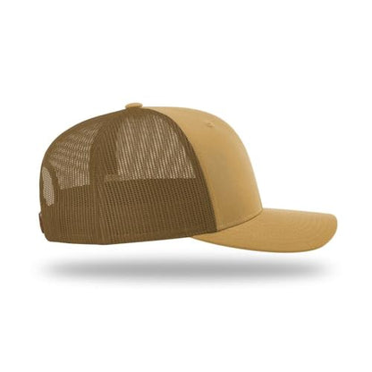 Richardson 112 Classic Six-Panel Adjustable Snapback Trucker Cap - color: Amber Gold