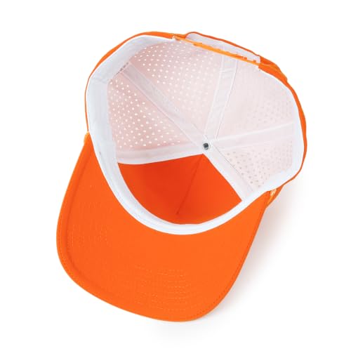 HH HOFNEN Quick Dry Baseball Cap Snapback Golf Trucker Hat for Men Women - color: Orange