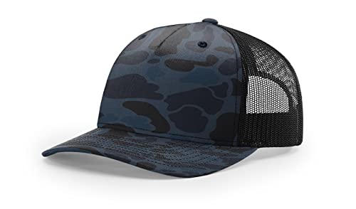 Richardson 112FP & 112PFP Classic Fit Five-Panel Snapback Trucker Cap |OSFM - color: Admiral Duck Camo/Black