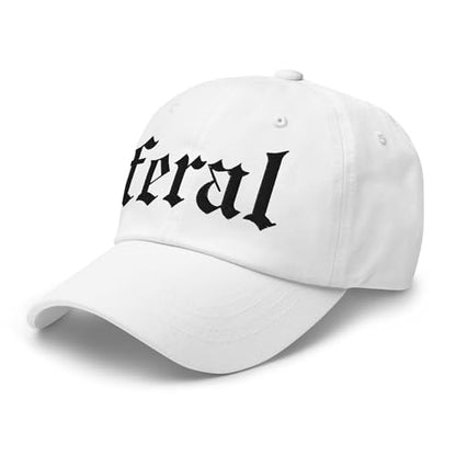 NX Feral Embroidered Curved Bill Cap Relaxed Fit Low Crown Adjustable Dad Hat - color: White
