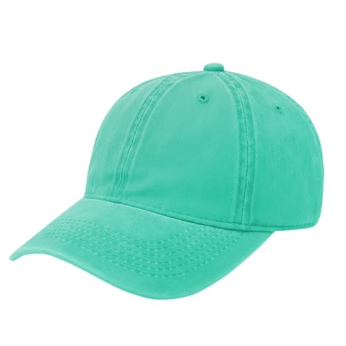 TOPTIE Washed Cotton Dad Baseball Cap - Low Profile Adjustable Hat - color: Aqua