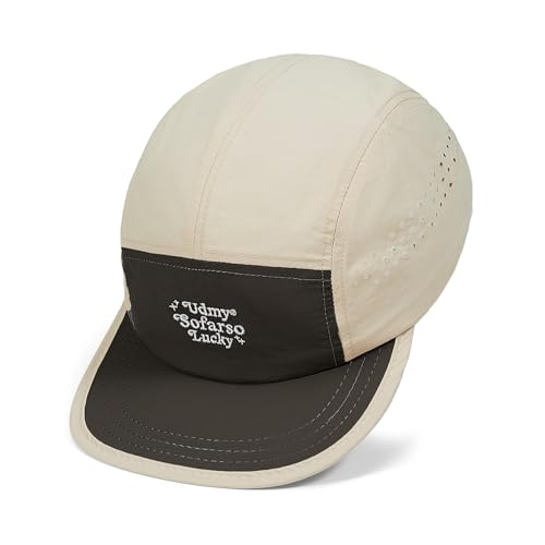 CLAPE Quick Dry 5 Panel Hat for Men, Breathable Mesh Lightweight Running Cap Outdoor Streetwear Flat Brim Hat - color: Bs265p15-taupebeige