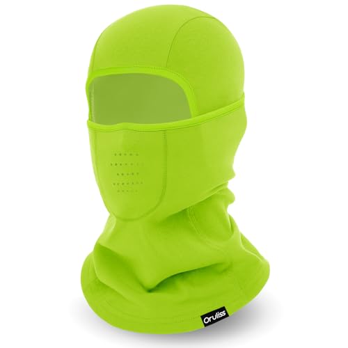 Breathable Balaclava Ski Mask for Men Women, Warm Winter Face Mask for Cold Weather Motorcycling Skiing Outdoor Work - color: Bright Green