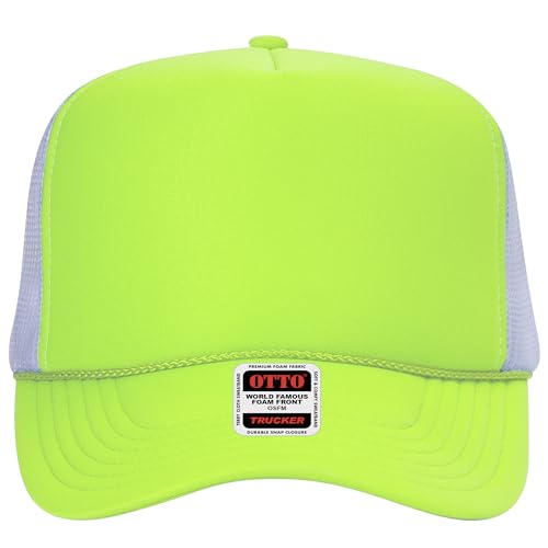 BROTHER TRUCKERS The World's Greatest Neon Colored Trucker Hat Blanks - Wholesale Bulk Unisex Snapback Hats - color: Neon Yellow/Neon Yellow/White