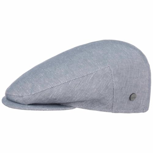 Lierys Inglese Linen Flat Cap Newsboy Linen Cotton Made in Italy Men Spring Summer Light Blue - color: Light Blue, size: 6 7/8