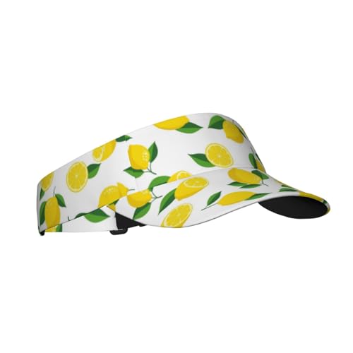 Sports Sun Visor Hats Adjustable Men Women Lightweight Packable Cooling Empty Top Visor Hat for Running, Tennis, Golf - color: Lemon