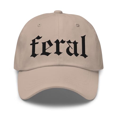 NX Feral Embroidered Curved Bill Cap Relaxed Fit Low Crown Adjustable Dad Hat - color: Stone