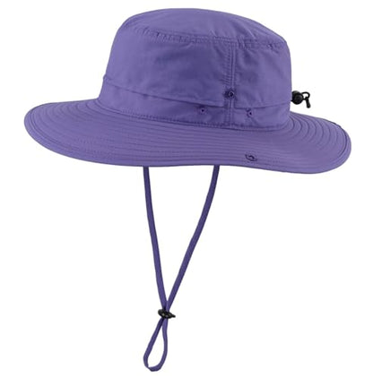 Connectyle Sun Hat for Men Women Outdoor UV Protection Safari Hat for Fishing Hiking Gardening Breathable Cowboy Hat UPF50 - color: Purple