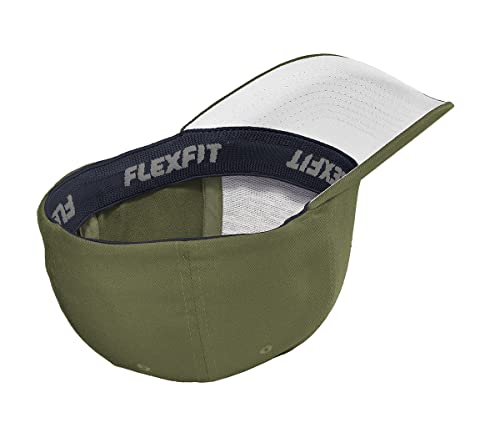 Spartan Skull Warrior Helmet Molon Labe/ΜΟΛΩΝ ΛΑΒΕ - Come and Take Embroidered Flex Fitted Baseball Hat - color: Olive, size: Large-X-Large