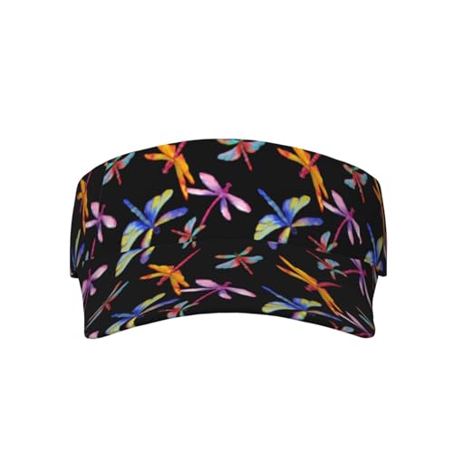 Sports Sun Visor Hats Adjustable Men Women Lightweight Packable Cooling Empty Top Visor Hat for Running, Tennis, Golf - color: Dragonfly, size: 1-2