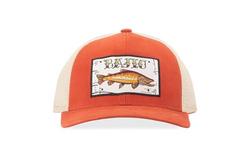 Bajío Fishing Hat - Performance, Corduroy and Twill Trucker Snapback - color: Brown Trout - Orange - Patch