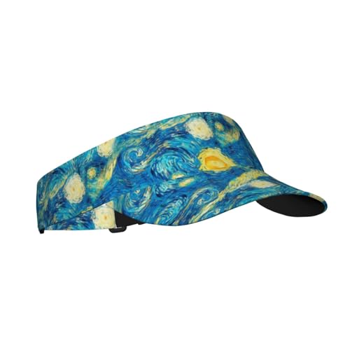 Sports Sun Visor Hats Adjustable Men Women Lightweight Packable Cooling Empty Top Visor Hat for Running, Tennis, Golf - color: Starry Night