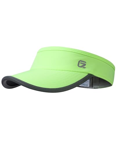 GADIEMKENSD Reflective Sun Visor for Women, UPF 50+ Lightweight & Breathable for Running, Tennis, Golf & Outdoor Sports - color: Fluorescent Green