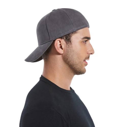 Men's Fitted Cap Winter Fleece Warm Full Closed Baseball Caps Curved Brim Blank Elastic Closed Back Hat K277N - color: Khaki, size: 7-7 1/4