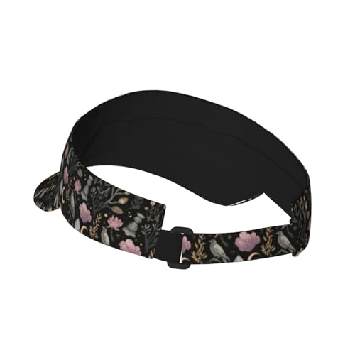 Sports Sun Visor Hat for Men Women, Adjustable Breathable Golf Tennis Cap - color: Magic Witch