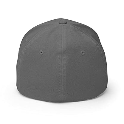 FX XRP Fitted Hat Embroidered Curved Bill Mid Crown Closed-Back Structured Twill Cap - color: Grey, size: Small-Medium