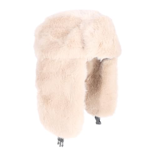 TZ Promise Men Women Winter Fuzzy Fluffy Solid Trapper Hats Windproof Hood Russian Trooper Warm Ear Flaps Cold Weather - color: Beige