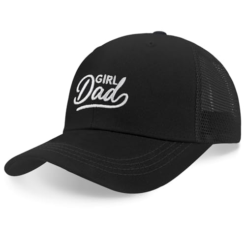 Men's Embroidered Adjustable Baseball Cap, Girl Dad Hat for Men - color: Black