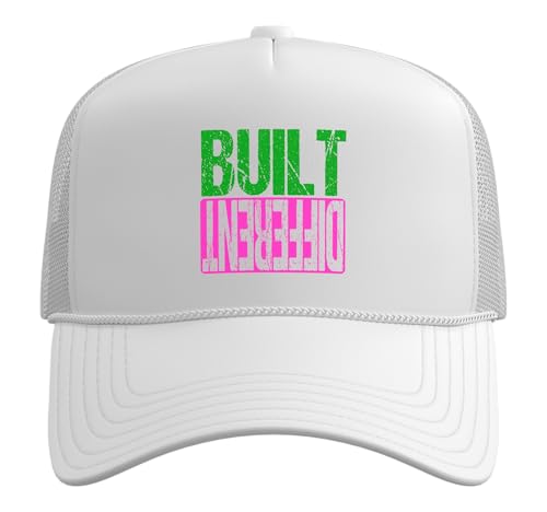 Green and Pink Different Pink and Green Trucker Hat with Adjustable Mesh Back - color: White
