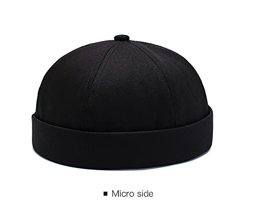 Gogobear Mens Brimless Docker Beanie Adjustable Rolled Cuff Sailor Cap - color: Khaki
