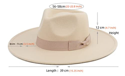 Pro Celia Big Wide Brim Women Fedora Hat - color: Peach-rice