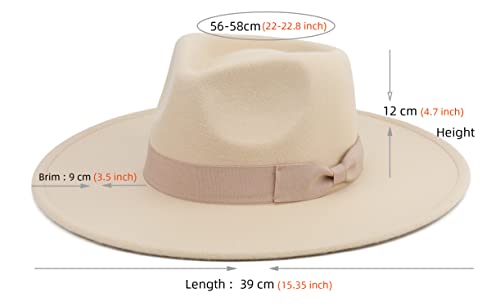Pro Celia Big Wide Brim Women Fedora Hat - color: Peach-rice