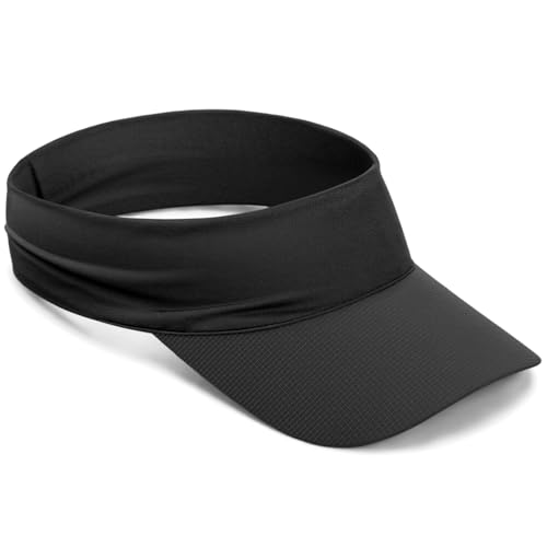 ROYBENS Cooling Visor Hat Women Men, Elastic Headband Sun Visor Golf Cap - color: Black