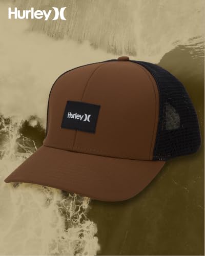 Hurley Mens Trucker Hat Fairway Mesh Trucker Hat, Quick Dry Snapback - color: Brown