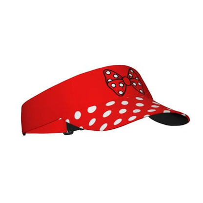 Stylish Visor Cap, Adjustable Lightweight Sun Hat for Men Women Teens - Sports, Beach, Golf, Tennis - color: Polka Dot With Bow 2