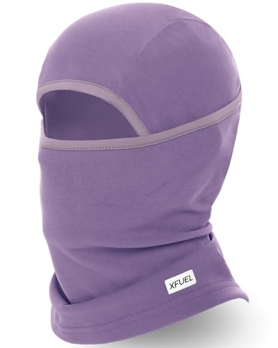 Winter Balaclava Ski Mask Warm and Fleece Full Face Cover for Men Women Cold Weather Skiing Motorcycle Neck Warmer - color: Light Purple