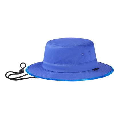 UPF 50+ Foldable Sun Hat Patterned Under Brim Bucket Hats for Summer Hiking Fishing Beach Safari Men Women - color: Dazzling Blue, size: Large