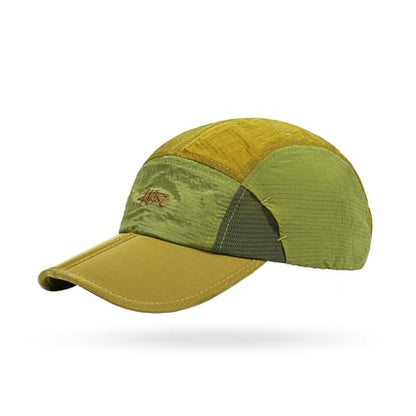 Clakllie Quick Dry 5 Panel Cap for Men Summer Folding Outdoor Hat Breathable Baseball Cap Unstructured Running Hiking Hats - color: Yellow