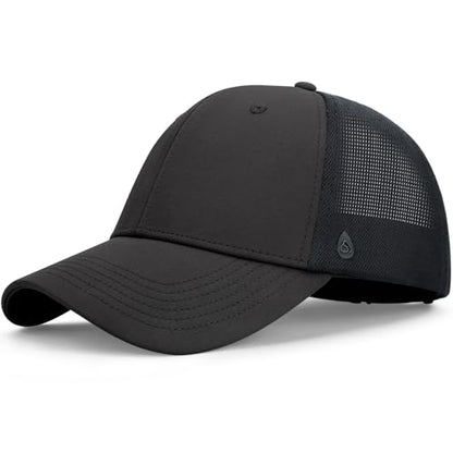 AOPREL Cloud-Touch Trucker Hat - High-Density Structured Mesh Baseball Cap Men & Women，Shape-Retaining Breathable UPF 50+ - color: Midnight Black · Classic