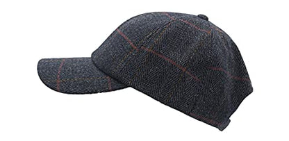 Walker and Hawkes Derby Tweed Shoulden Baseball Cap - color: Blue Tweed