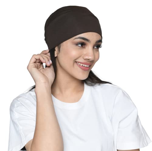Chemo Hats Solid Sleep Cap Women's Bamboo Soft Headwear Cancer Cap Chemo Headwear Women - color: Brown