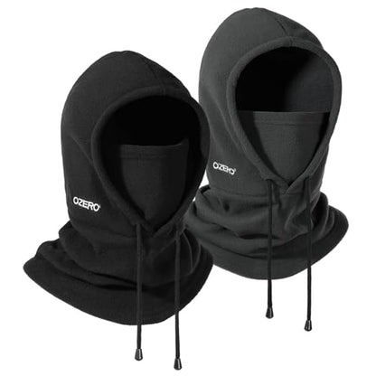 OZERO Face Balaclava Ski Mask: Windproof Thermal Convertible for Men Women - color: 2pack Black&grey