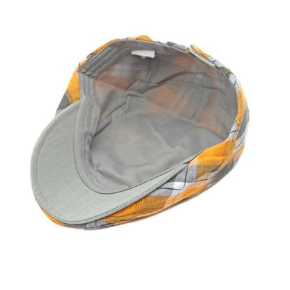 2 Pack Mens Newsboy Flat Cap Plaid Ivy Gatsby Cabbie Driving Golf Hat Beret - color: 2 Pcs Set G
