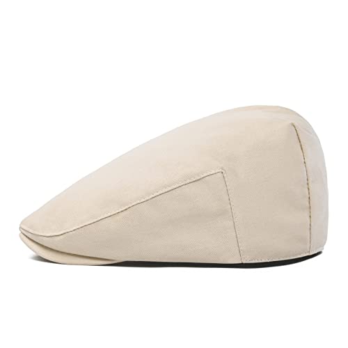 STARANCE Men Thin Cotton Gatsby Newsboy Cap - color: Khaki, size: 7 3/4